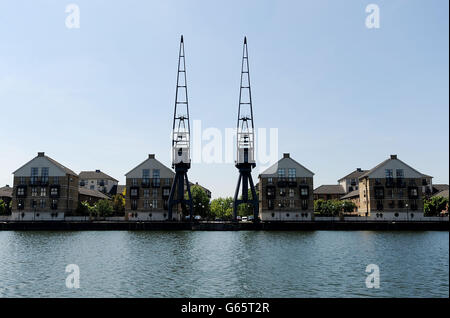 Royal Victoria Docks - stock.Vue générale du logement aux quais Royal Victoria, dans l'est de Londres. Banque D'Images