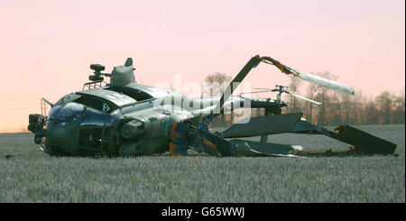 Accident d'hélicoptère Puma Banque D'Images