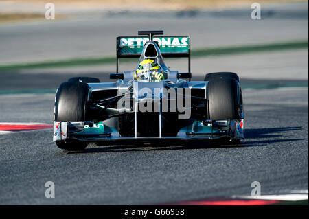 Nico Rosberg, GER, Mercedes AMG-Mercedes F1 W03, la formule 1 séances d'essai, février 2012, Barcelone, Espagne, Europe Banque D'Images