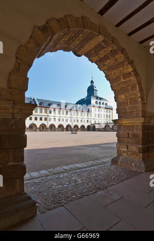 Cour intérieure au château château de Friedenstein, Gotha, Thuringe Banque D'Images