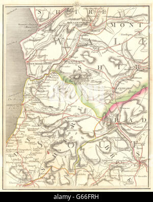 CAMBRIAN MOUNTAINS : Aberystwyth Aberdovey Rhayader Machynlleth. CARY, 1794 map Banque D'Images