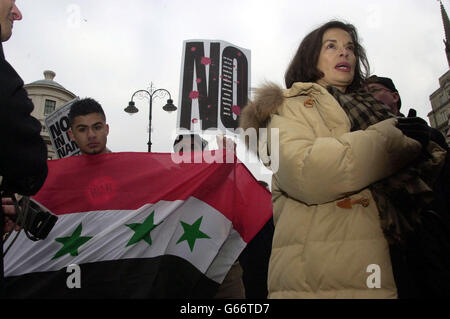 Bianca Jagger mars anti-guerre Banque D'Images