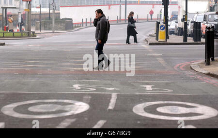 Congestion Charge - Vide les routes de Londres Banque D'Images