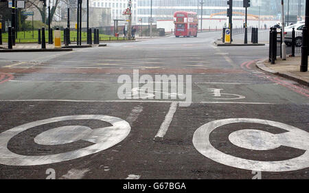 Congestion Charge - Vide les routes de Londres Banque D'Images
