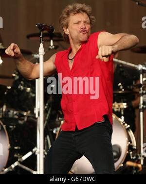 Bon Jovi se présentant à Barclaycard présente l'été britannique Hyde Park dans le centre de Londres. Banque D'Images