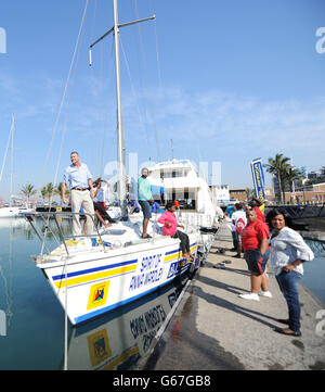 GV des sélections de la course Clipper autour du monde Au point Yacht Club à Durban le 21 Juin 2013 Banque D'Images