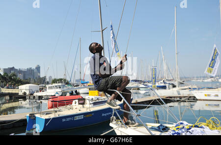 Voile - Clipper Tour du monde Yacht Race - sélections de courses - point Yacht Club Marina - Durban.GV de la Clipper Race autour du monde sélections de course au point Yacht Club à Durban le 21 juin 2013 Banque D'Images