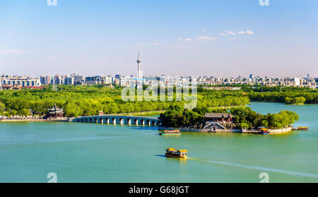 Le Lac de Kunming vu du Palais d'été - Beijing Banque D'Images