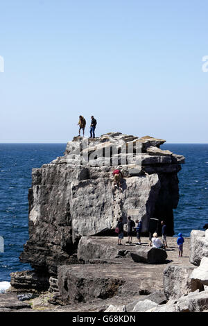 PULPIT ROCK. PORTLAND BILL DORSET. UK. Banque D'Images