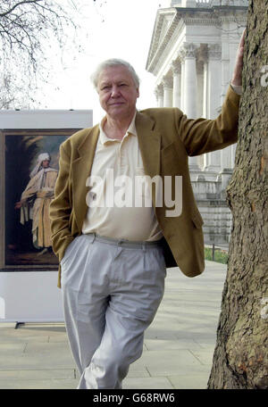 Sir David Attenborough lors d'une séance photo en dehors de la Grande-Bretagne de Tate, dans le centre de Londres, pour lancer l'appel du centenaire des collections nationales d'art pour sauver le prtrait de Sir Joshua Reynold de 'Omai' pour la nation. Le travail est l'un des nombreux articles en suspens actuellement menacés d'exportation à l'étranger. Banque D'Images