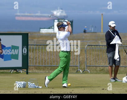 Golf - le Championnat ouvert 2013 - pratique jour 1 - Club de golf de Muirfield.Luke Donald en Angleterre lors de la première journée d'entraînement pour le Championnat d'Open 2013 au Club de golf de Muirfield, East Lothian. Banque D'Images