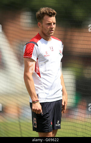 Cricket - Friends Life T20 - North Group - Notts Outlaws v Lancashire Lightning - Trent Bridge. Arron Lilley, Lancashire Lightning Banque D'Images