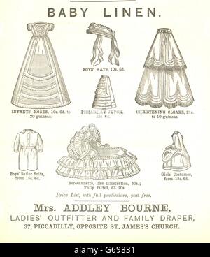 Annonce de la société London Advertiser pour Mme Addley Bourne's Layette Banque D'Images