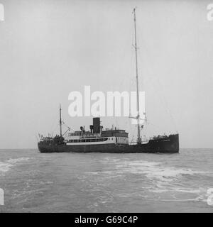 Divertissement - Pirate Music Station - radio Caroline.Radio Caroline, une station de transmission flottante opérant dans les eaux internationales, au large de felixstowe, Suffolk. Banque D'Images