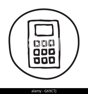 L'icône Calculatrice Doodle. Illustration de Vecteur
