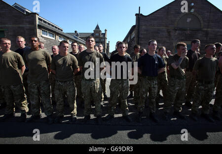 Les recrues de la réserve de l'armée en Ecosse Banque D'Images