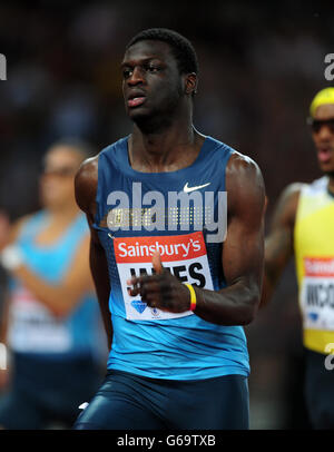 Athlétisme - 2013 IAAF Diamond League - Londres - première journée - Stade olympique.Le Kirani James de Grenade pendant les 400 mètres hommes pendant le premier jour de la rencontre de l'IAAF de la Ligue des diamants de Londres au stade olympique de Londres. Banque D'Images