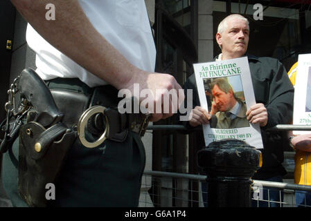 Enquête Stevens protester à Belfast Banque D'Images