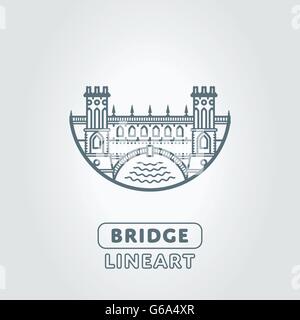 Symbole vecteur pont et rivière Illustration de Vecteur
