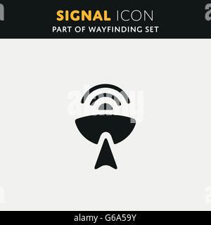 L'icône du signal d'antenne radio Illustration de Vecteur