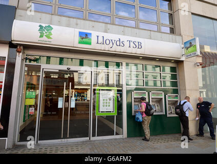 La succursale de la banque Lloyds dans le Strand, dans le centre de Westminster. Banque D'Images