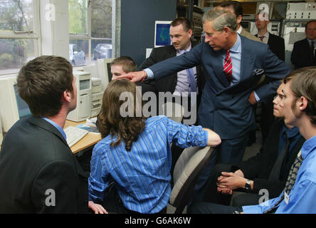 Le Prince Charles - l'observatoire de Jodrell Bank Banque D'Images