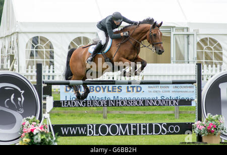 Le Lincolnshire, au Royaume-Uni. 23 Juin, 2016. Gratuites, JCB Diggers Danse, saut à cheval, oiseaux de proie, les meilleures races de chevaux et de charrettes, cascades, d'affichage, de vélos et de l'artisanat traditionnel, présentoirs de vente une partie de l'attraction de cette années pour les visiteurs de profiter se terminant le spectacle avec le rapport annuel de jeunes agriculteurs et de l'eau fleurs branches bataille . Credit : Clifford Norton/Alamy Live News Banque D'Images