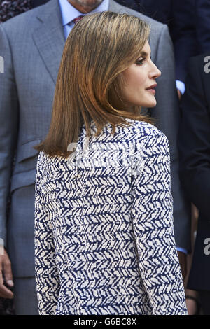 Madrid, Madrid, Espagne. 24 Juin, 2016. Reine Letizia d'Espagne ont assisté à une audience par le Conseil de Fondation Comité Espagnol des United World Colleges, sponsors et des bourses d'étudiants boursiers au Palais de la Zarzuela, le 24 juin 2016 à Madrid Crédit : Jack Abuin/ZUMA/Alamy Fil Live News Banque D'Images