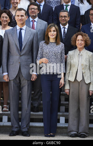 Madrid, Madrid, Espagne. 24 Juin, 2016. Le roi Felipe VI d'Espagne, la Reine Letizia d'Espagne ont assisté à une audience par le Conseil de Fondation Comité Espagnol des United World Colleges, sponsors et des bourses d'étudiants boursiers au Palais de la Zarzuela, le 24 juin 2016 à Madrid Crédit : Jack Abuin/ZUMA/Alamy Fil Live News Banque D'Images