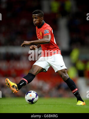 Wilfred Zaha de Manchester United en action pendant le match témoignage publicitaire Rio Ferdinand à Old Trafford, Manchester. Banque D'Images