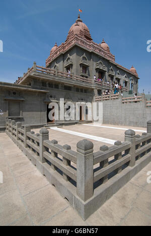 Vivekananda Memorial temple Rock, Kanyakumari, Tamil Nadu, Inde. Le point le plus au sud du continent indien. Banque D'Images