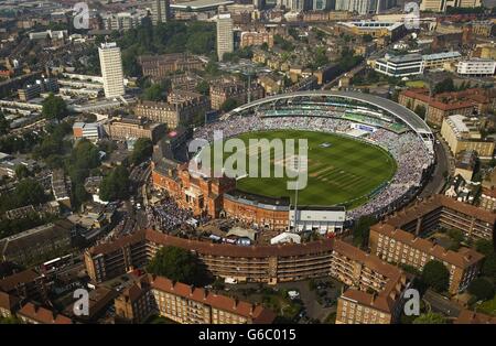 Cricket - Cinquième épreuve Investec Ashes - troisième jour - Angleterre / Australie - le Kia Oval.Une vue aérienne au cours du troisième jour du cinquième match d'essai Investec Ashes au Kia Oval, Londres. Banque D'Images
