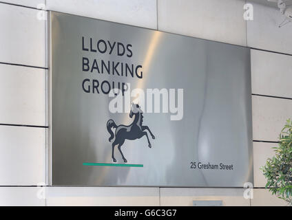 Vue générale des bureaux du groupe bancaire Lloyds à Gresham Street à Londres. Banque D'Images