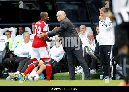 Football - Barclays Premier League - Newcastle United / Fulham - St.James' Park.Martin Jol, responsable FC Fulham et Darren Bent Banque D'Images