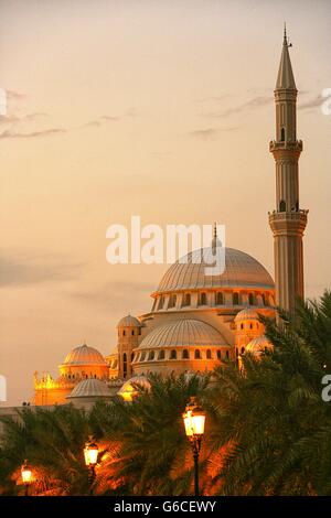 Émirats Arabes Unis, Sharjah, mosquée Al Noor, Banque D'Images