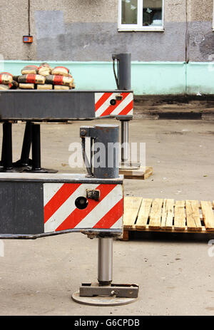 Chariot outrigger stabiliser les jambes étendues. Banque D'Images