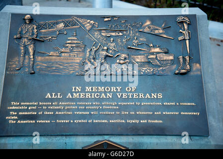 Memeorial Plaque dans l'un des au-dessus du sol dans des cimetières de la Nouvelle-Orléans en Louisiane USA Banque D'Images