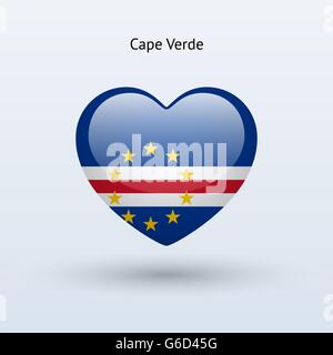 Amour Cap vert symbole. L'icône du drapeau du cœur. Illustration de Vecteur