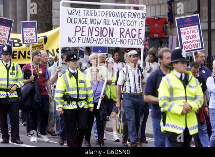 Protestation des pensions ASW Banque D'Images