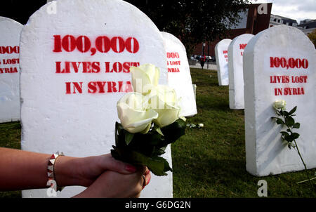 Oxfam crée la Syrie cimetière Banque D'Images