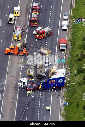 Accident de la route M1 Banque D'Images