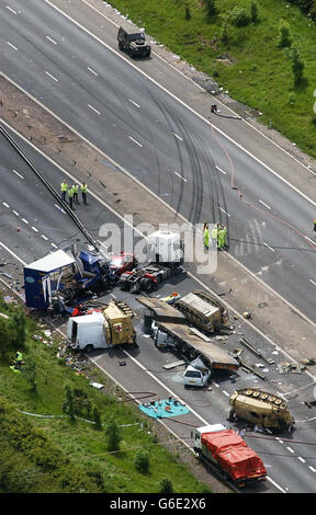 Accident de la route M1 Banque D'Images