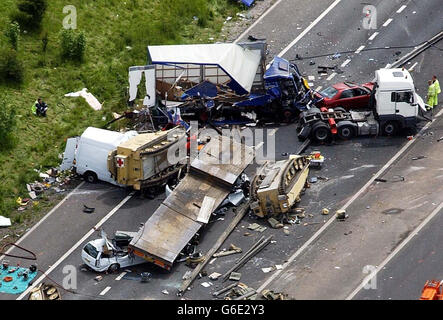 Accident de la route M1 Banque D'Images