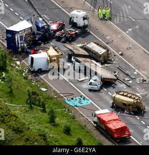 Accident de la route M1 Banque D'Images