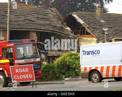 Soupçonné d'explosion de gaz Banque D'Images