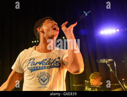 Jordan Stephens de Rizzle joue à un concert de Capital FM au Casino Hippodrome, dans le centre de Londres. Banque D'Images