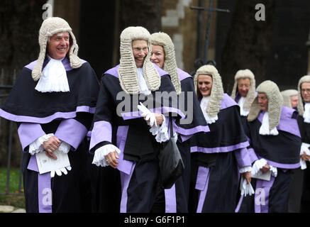 Les juges traitent de l'abbaye de Westminster au Parlement pour marquer le début de l'année légale. Banque D'Images