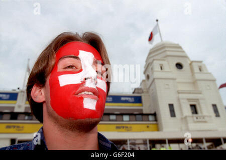 Football - Euro 96 - Groupe un - Angleterre / Suisse - Stade Wembley. Fan suisse à Wembley Banque D'Images