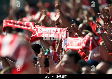 Football - championnat Sky Bet - Nottingham Forest / Derby County - City Ground.Les fans de la forêt de Nottingham dans les stands. Banque D'Images