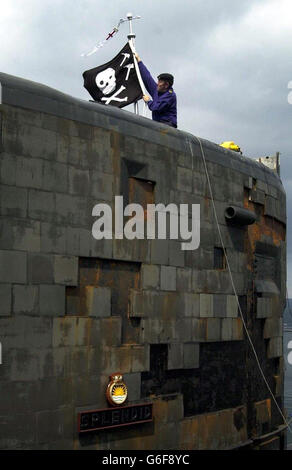 Le HMS Splendid revient de Golfe Banque D'Images